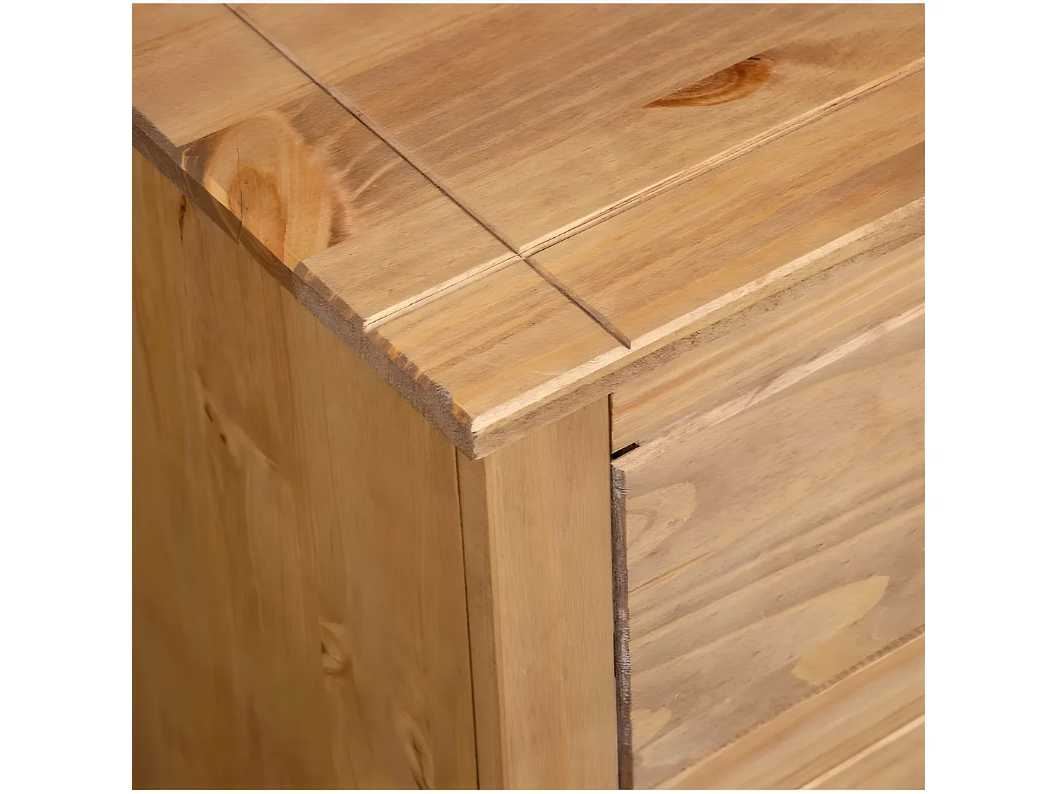 Commode 4 tiroirs pin massif clair Iris