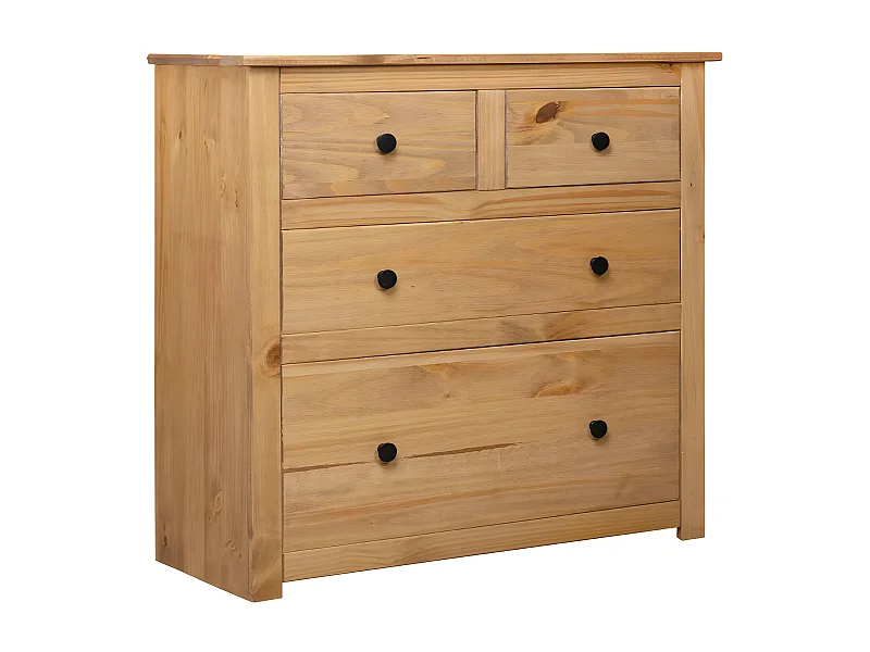 Commode 4 tiroirs pin massif clair Iris