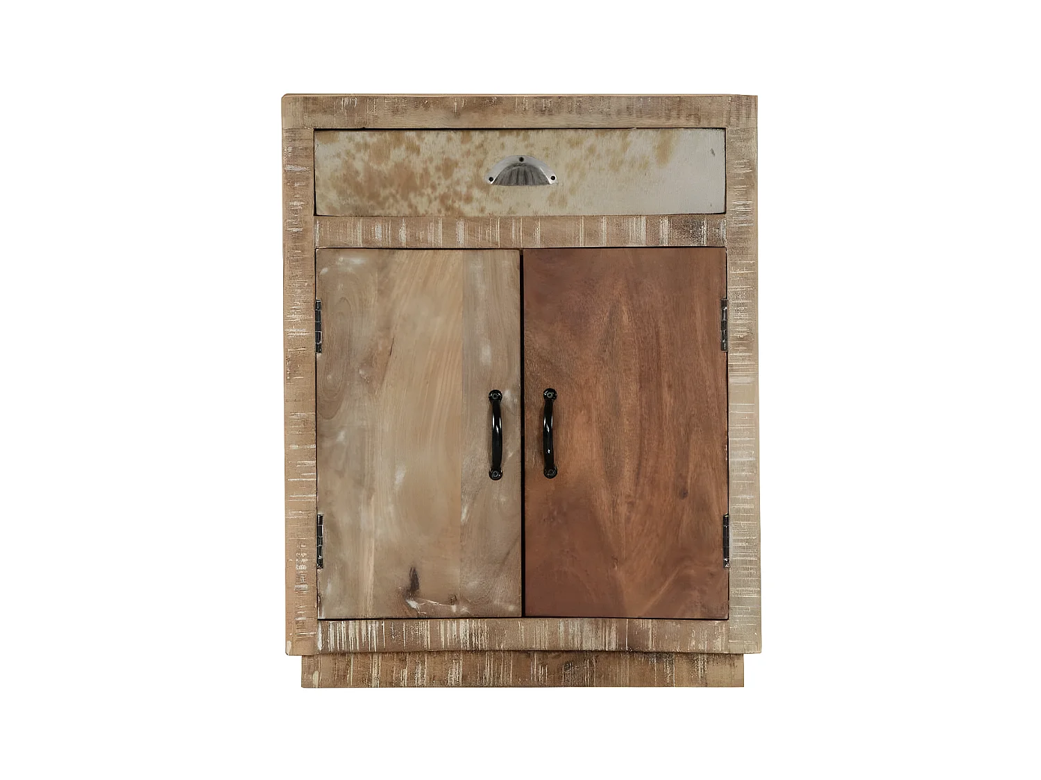 Commode 2 portes 1 tiroir manguier massif clair Grey