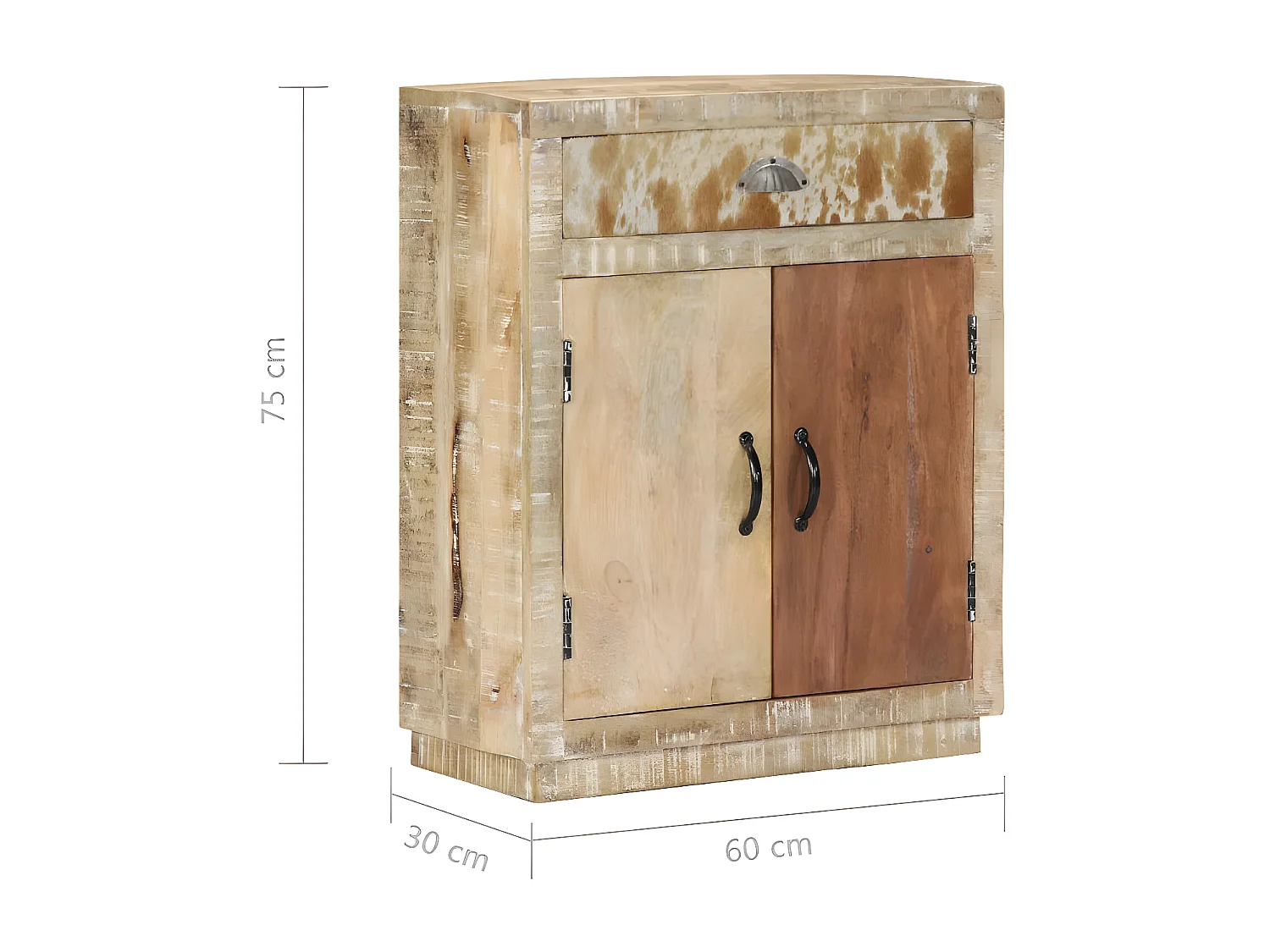 Dressoir 60x30x75 cm massief mangohout