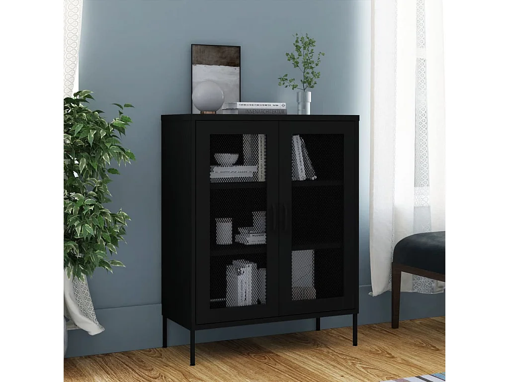 Armoire de rangement Noir 80x35x101,5 Acier 3