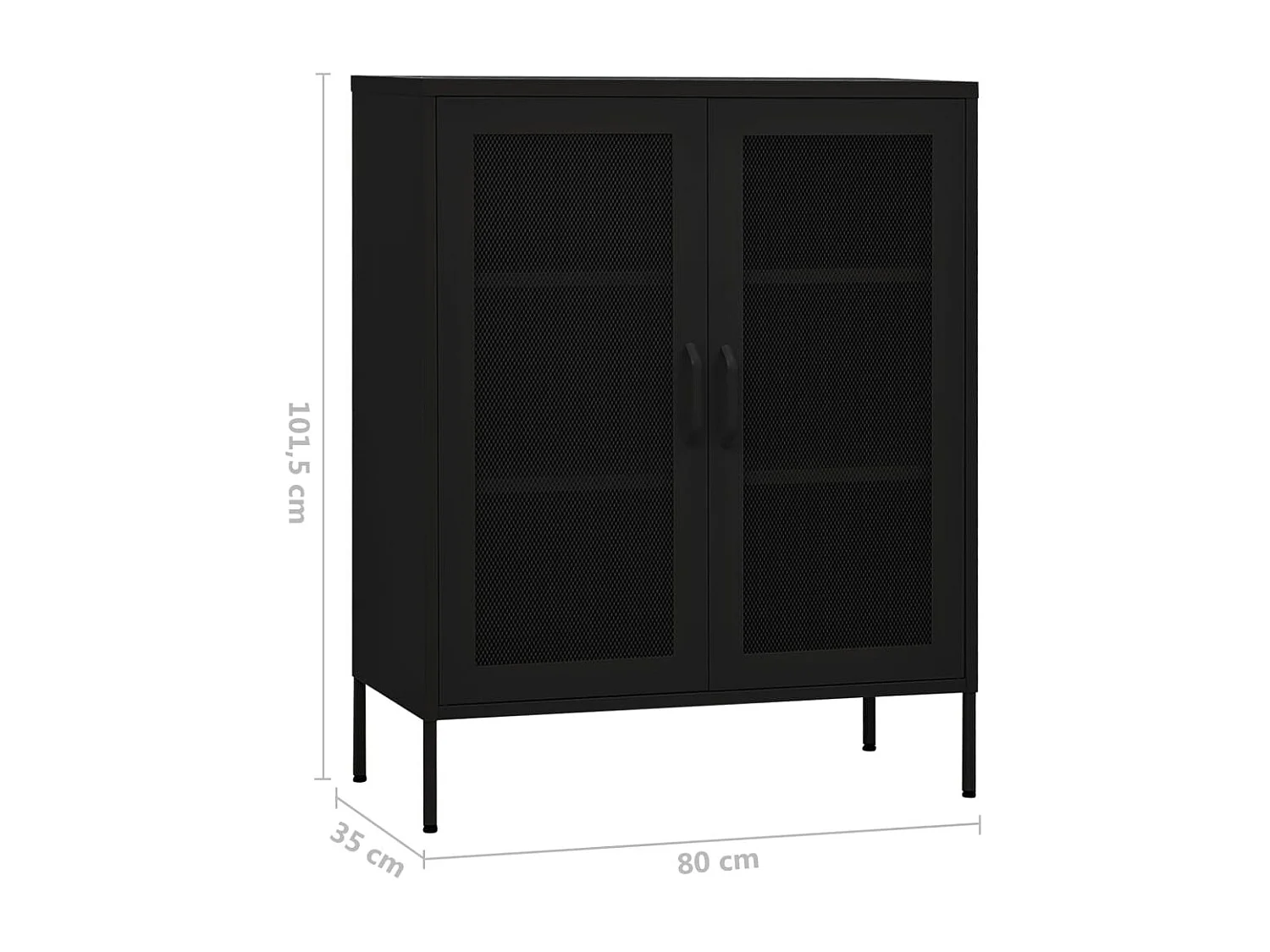 Armoire de rangement Noir 80x35x101,5 Acier 3