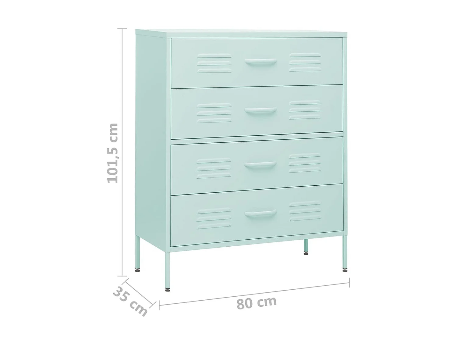 Commode Vert menthe 80x35x101,5 Acier