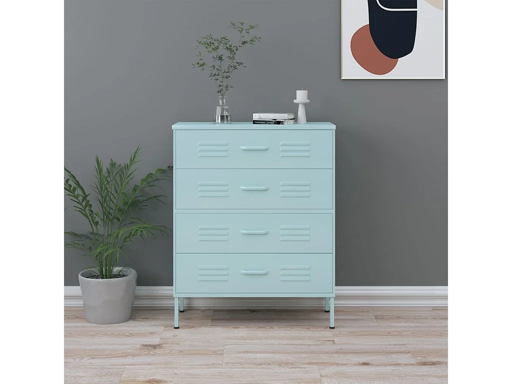 Commode Vert menthe 80x35x101,5 Acier