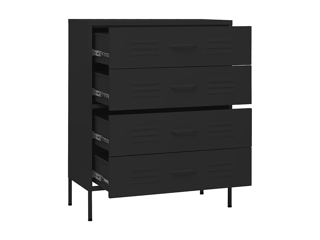 Commode Noir 80x35x101,5 Acier