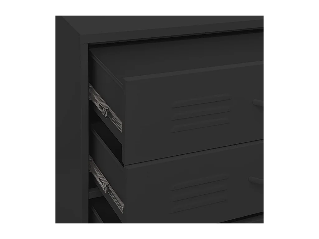 Commode Noir 80x35x101,5 Acier