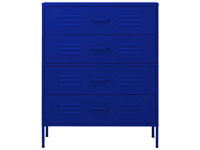 Commode Bleu marine 80x35x101,5 Acier