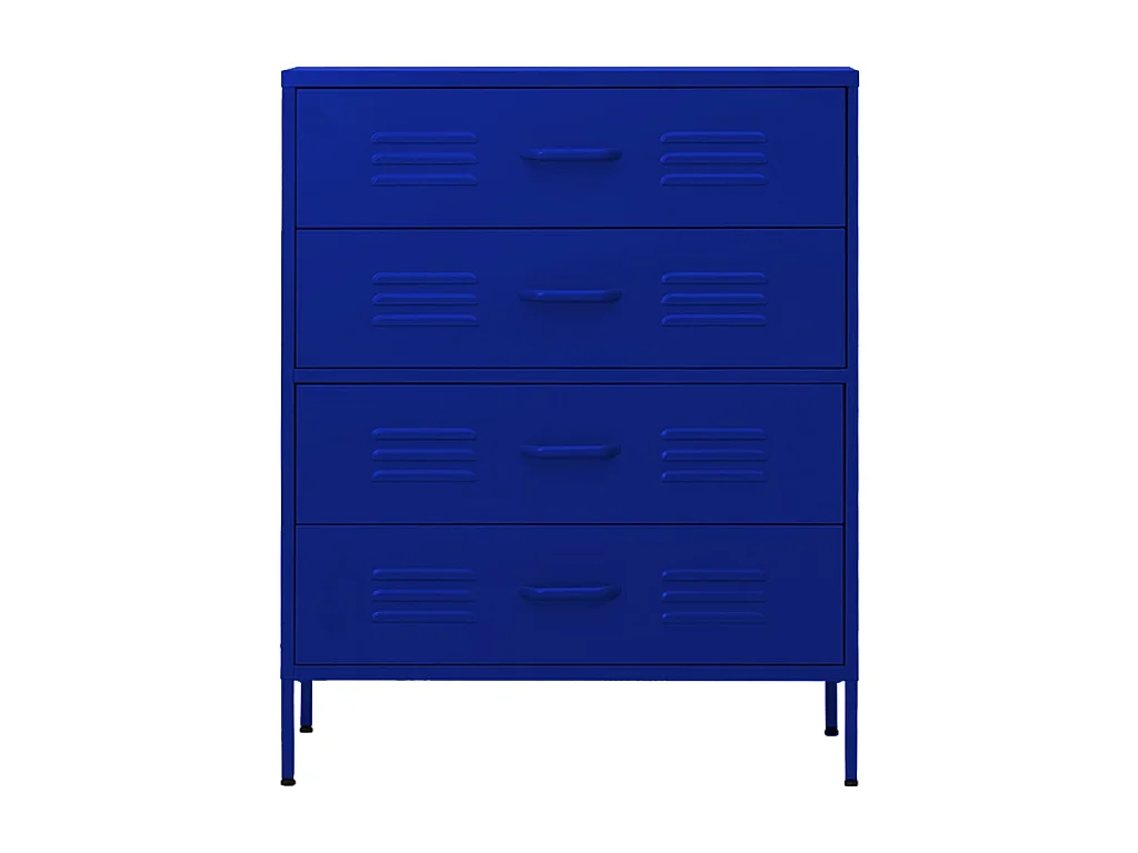 Commode Bleu marine 80x35x101,5 Acier
