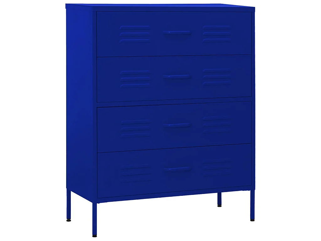 Commode Bleu marine 80x35x101,5 Acier