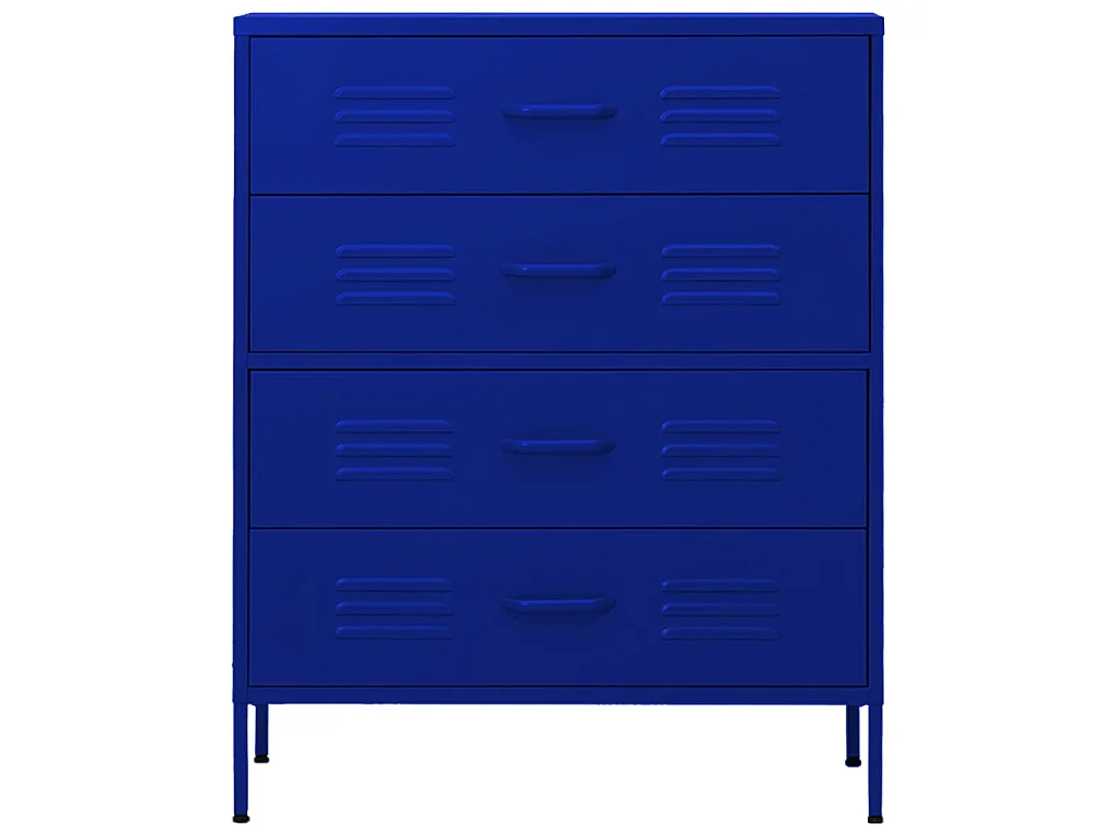 Commode Bleu marine 80x35x101,5 Acier