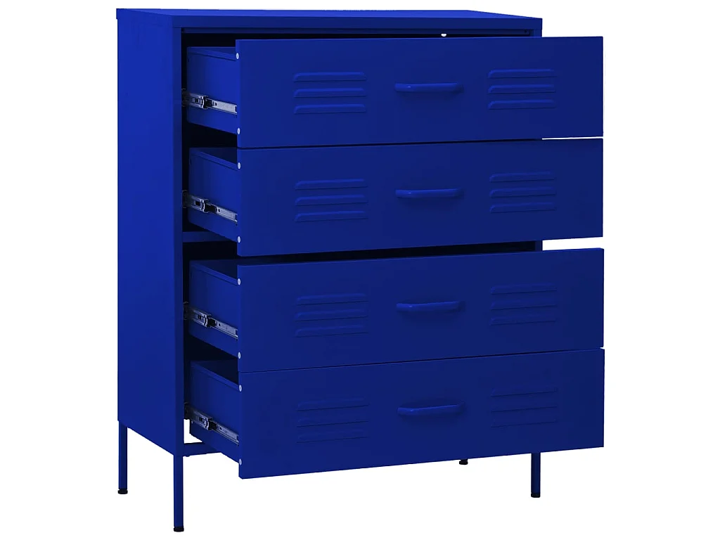 Commode Bleu marine 80x35x101,5 Acier