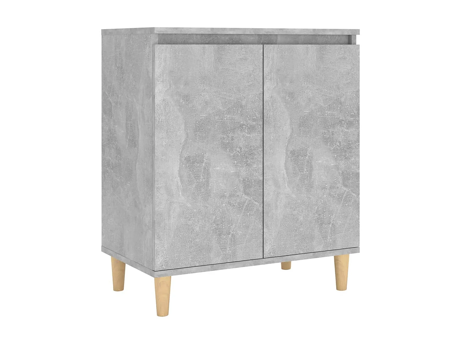 Commode avec pieds en bois Gris béton 60x35x70
