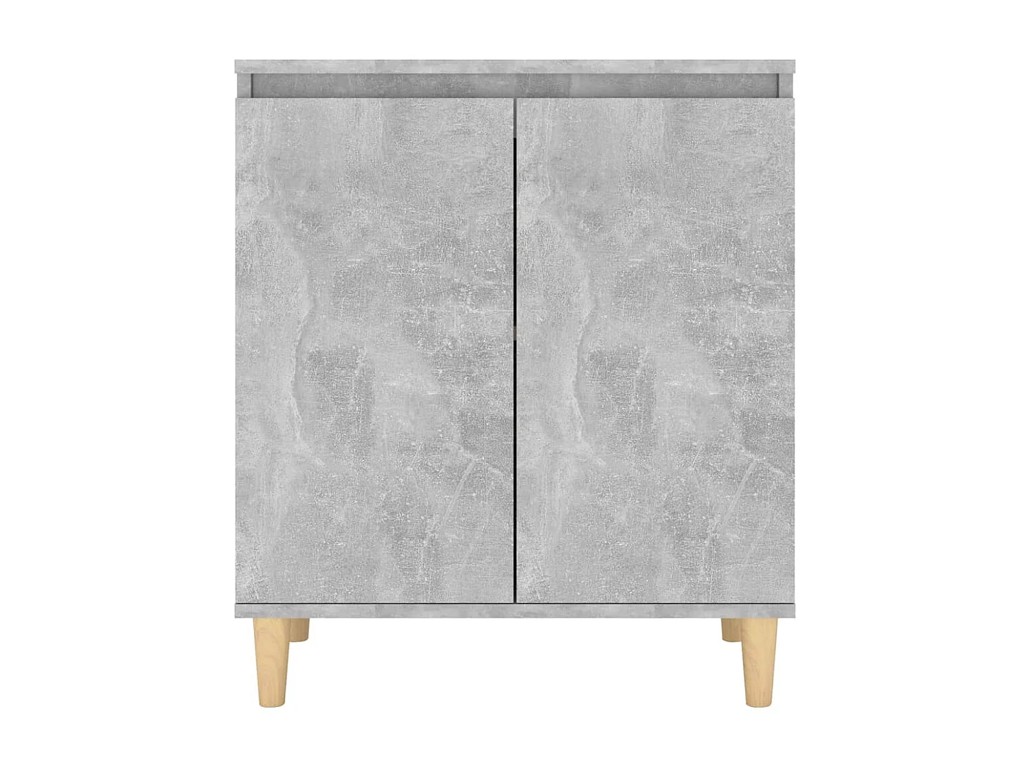 Commode avec pieds en bois Gris béton 60x35x70