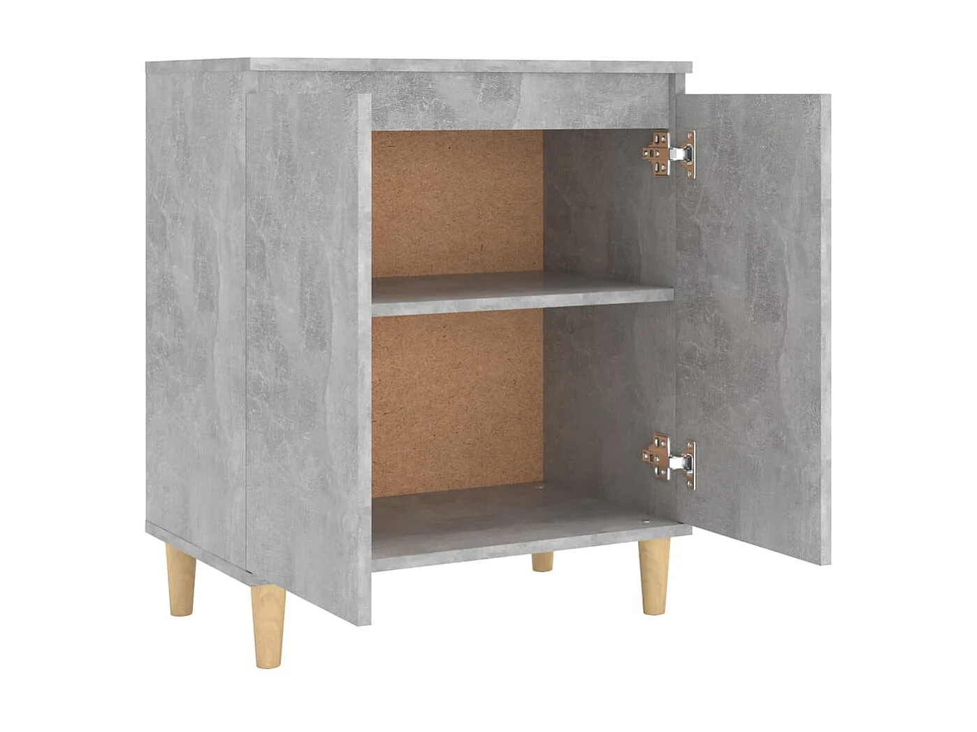 Commode avec pieds en bois Gris béton 60x35x70