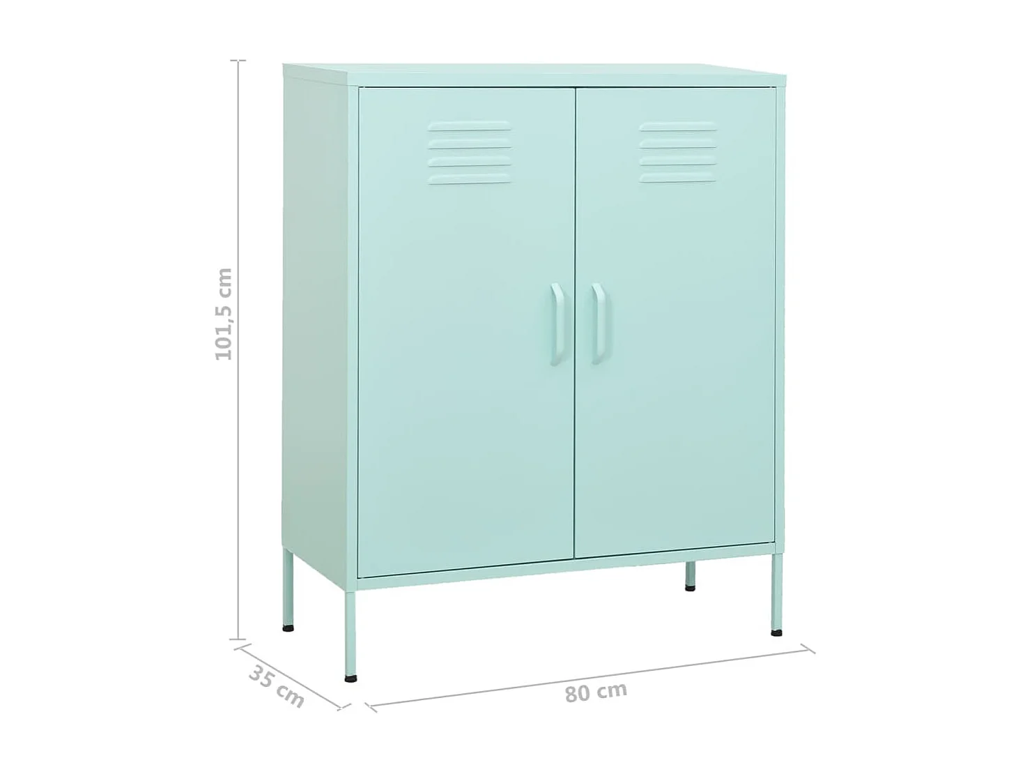 Armoire de rangement Vert menthe 80x35x101,5 Acier