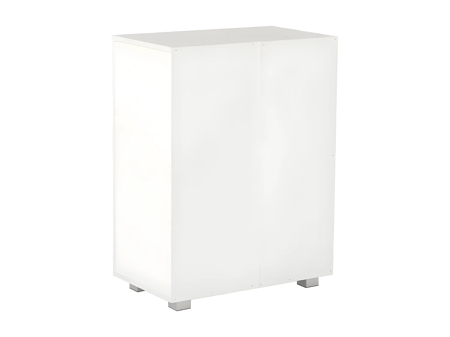 Commode 8 tiroirs bois blanc brillant Bella