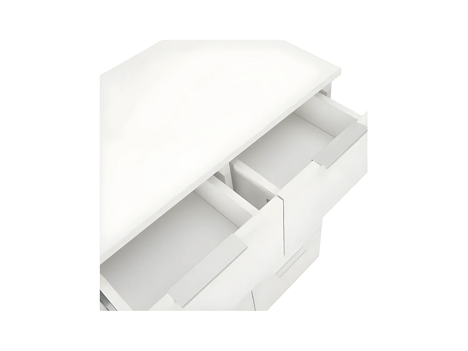 Commode 8 tiroirs bois blanc brillant Bella