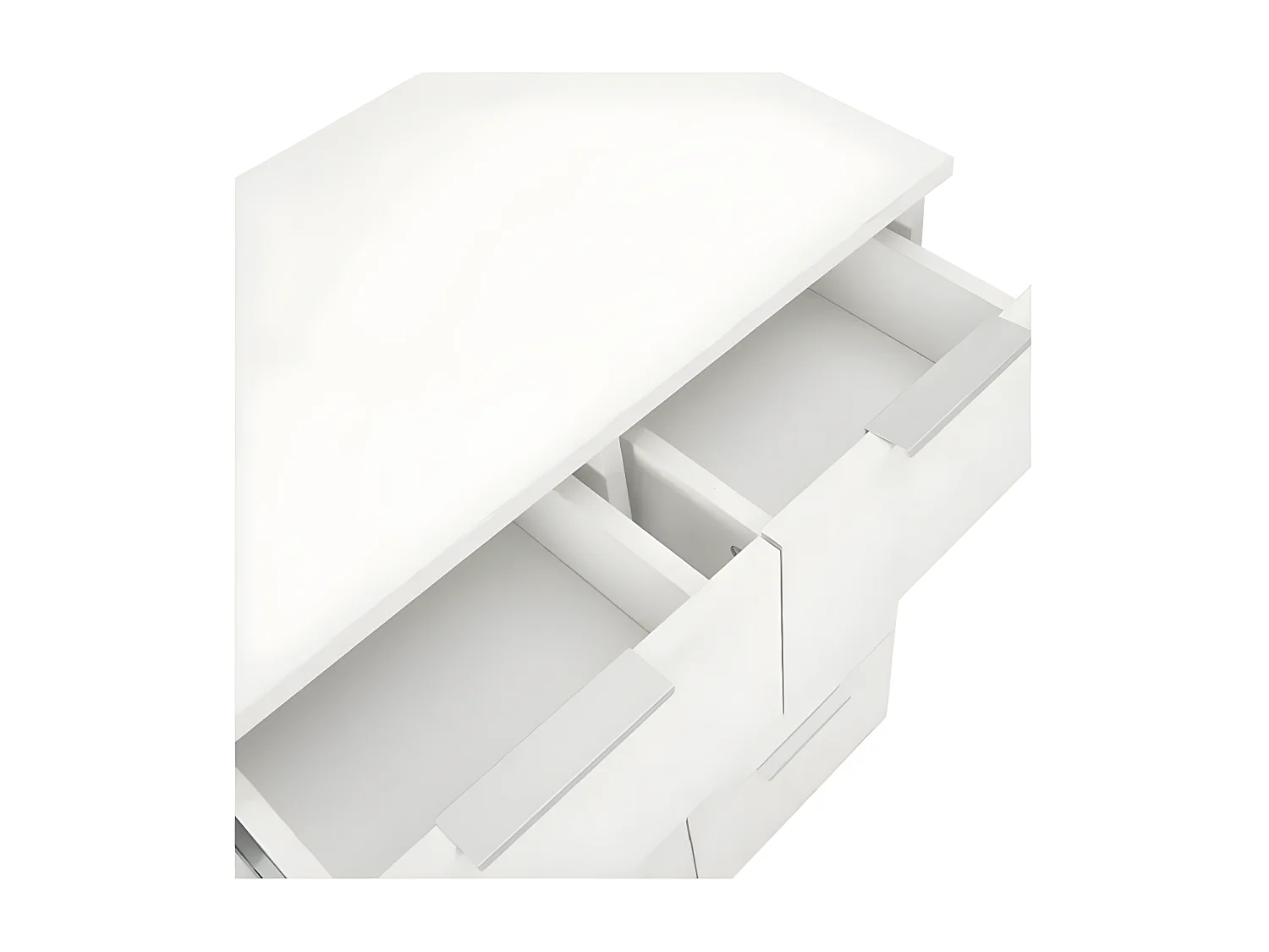 Commode 8 tiroirs bois blanc brillant Bella