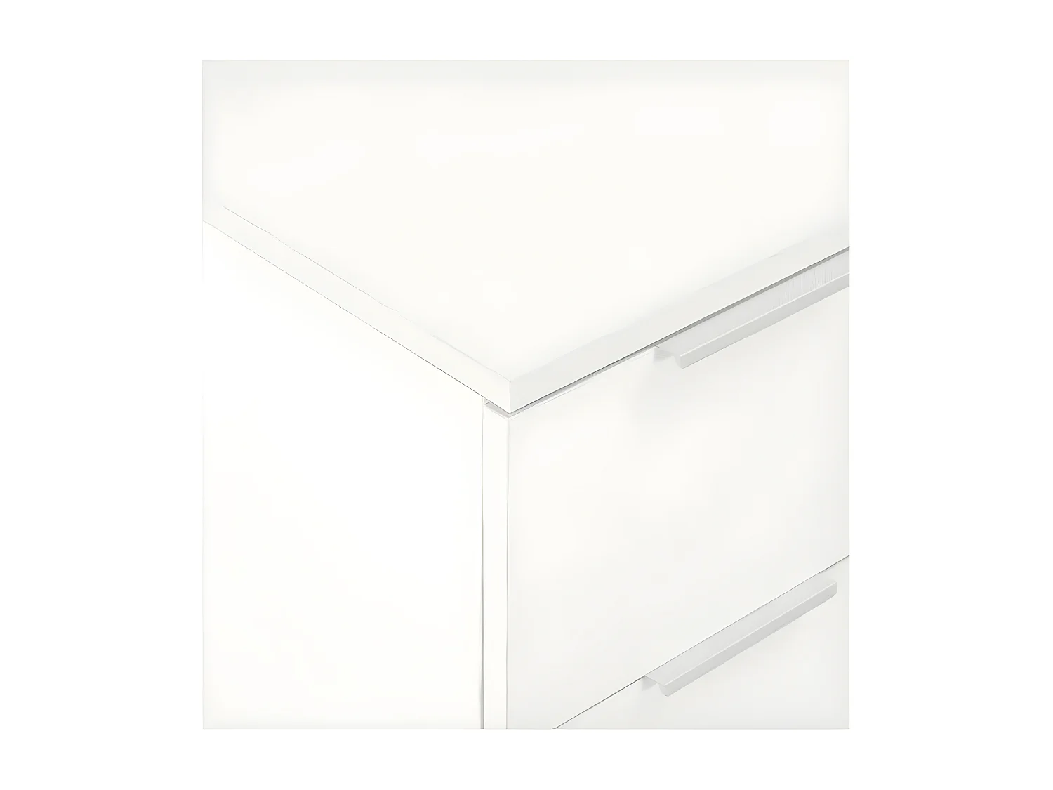 Commode 8 tiroirs bois blanc brillant Bella