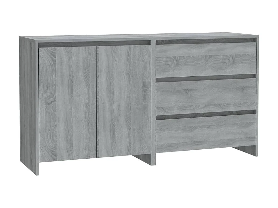 Buffets 2 pcs Sonoma gris Bois d'ingénierie