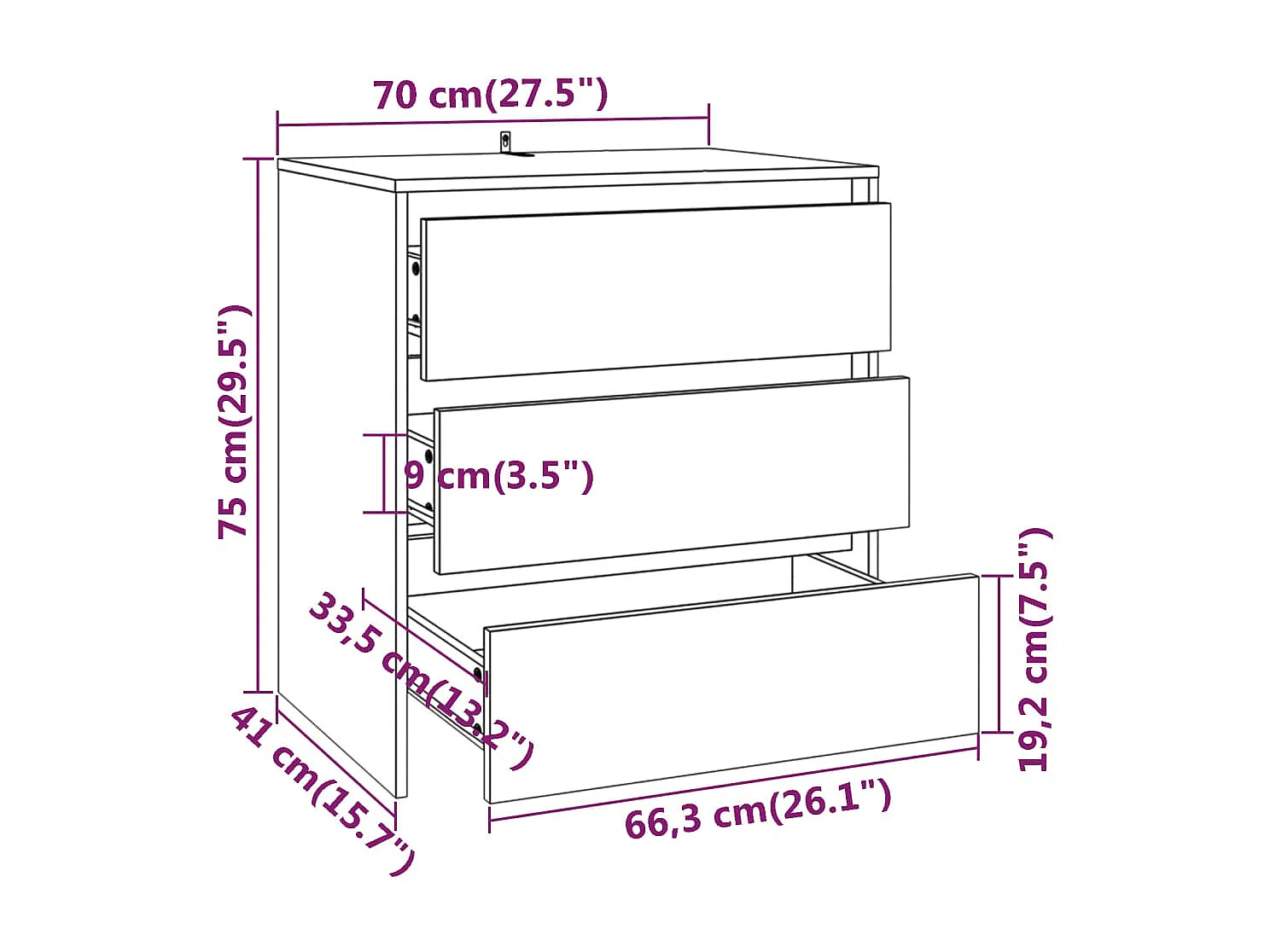 Buffets 2 pcs Sonoma gris Bois d'ingénierie
