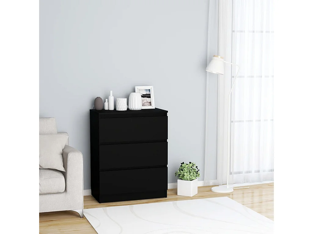 Commode Noir 60x35x76