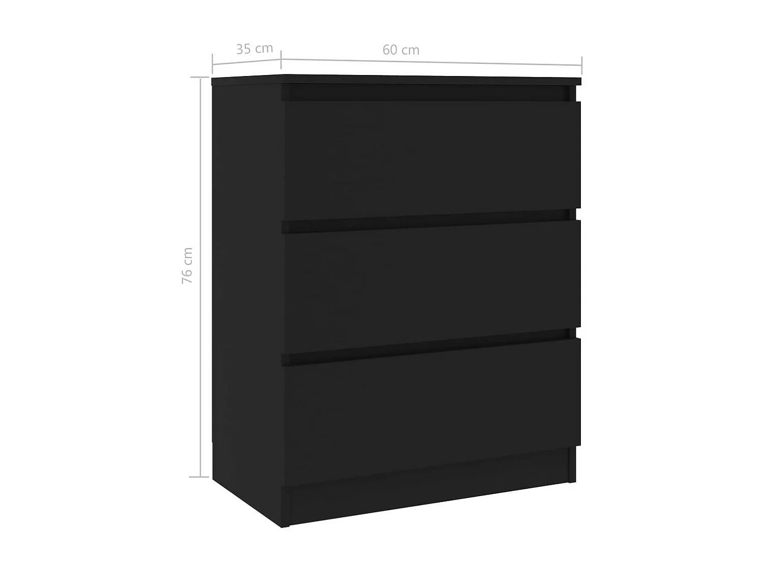 Commode Noir 60x35x76