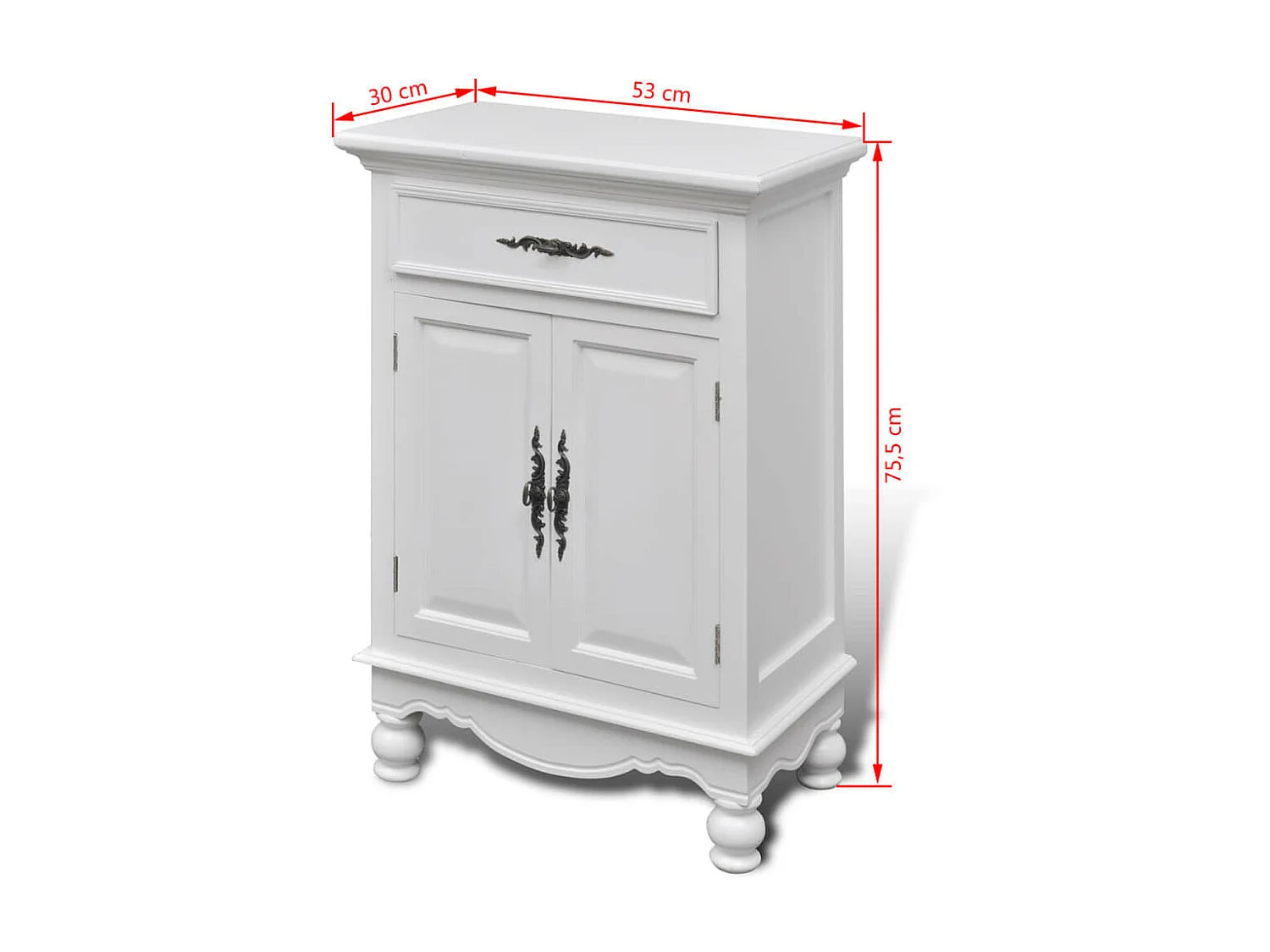 Rangement avec 2 portes et 1 tiroir Bois Blanc