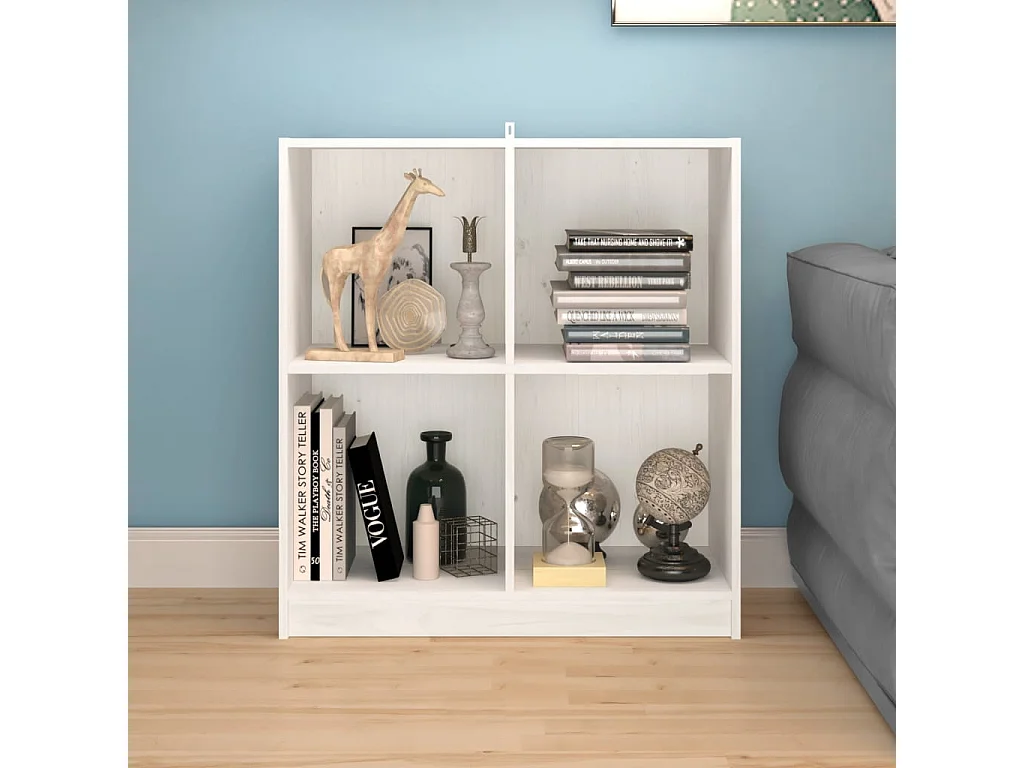 Buffet Blanc 70x33x76 Bois de pin massif