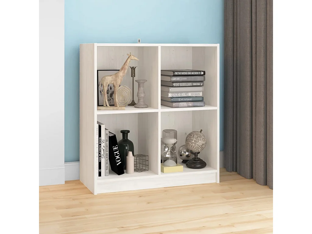 Buffet Blanc 70x33x76 Bois de pin massif