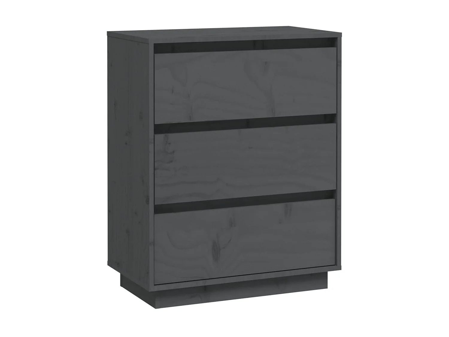 Aparador de madera maciza de pino gris 60x34x75 cm