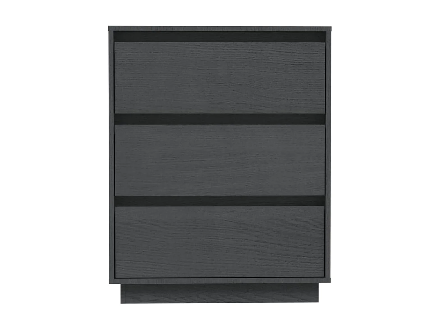 Aparador de madera maciza de pino gris 60x34x75 cm