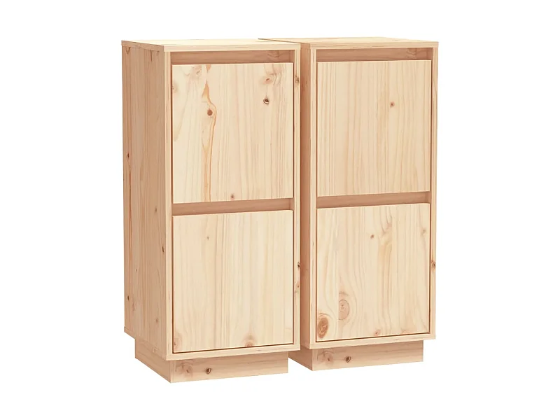 Buffets 2 pcs 31,5x34x75 Bois massif de pin