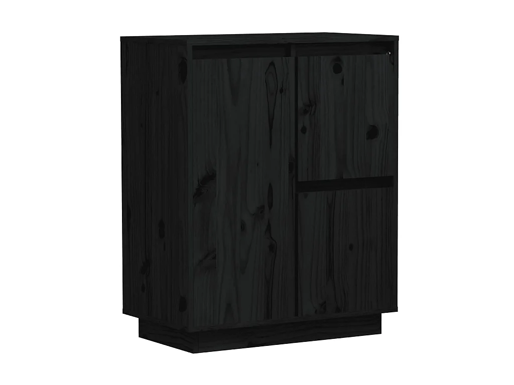 Buffet Noir 60x34x75 Bois massif de pin