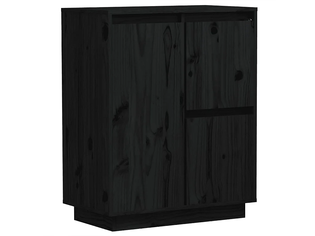 Buffet Noir 60x34x75 Bois massif de pin