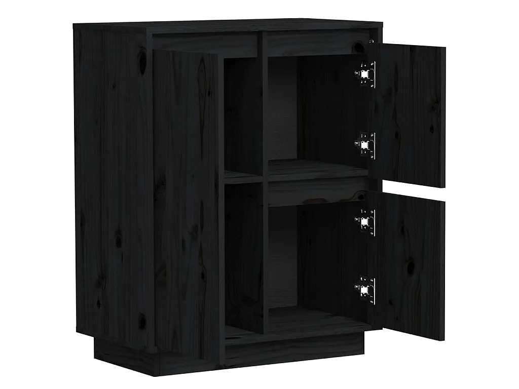 Buffet Noir 60x34x75 Bois massif de pin