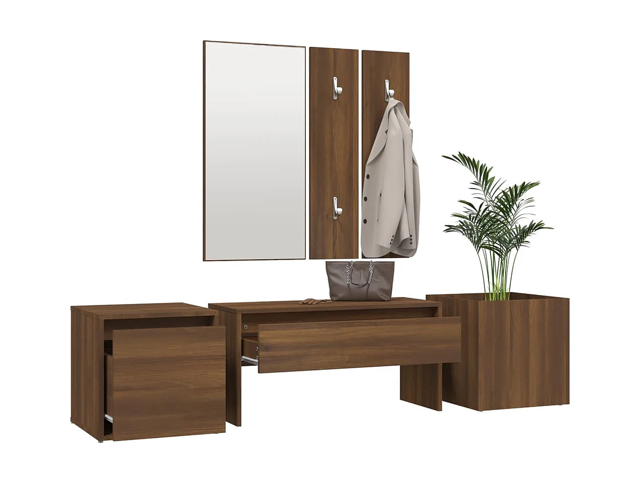 Ensemble de meubles de couloir Chêne marron Bois d'ingénierie