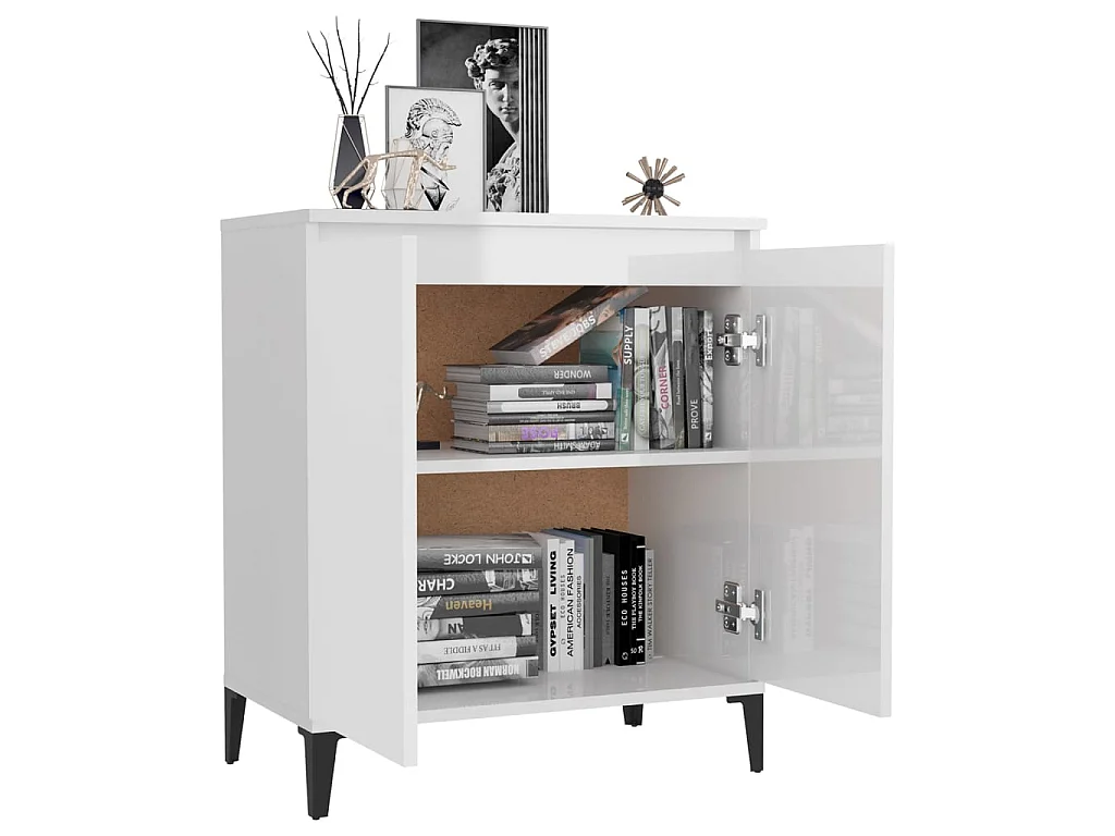 Commode Blanc brillant 60x35x70