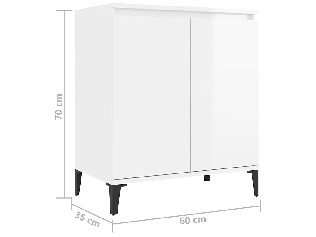 Commode Blanc brillant 60x35x70
