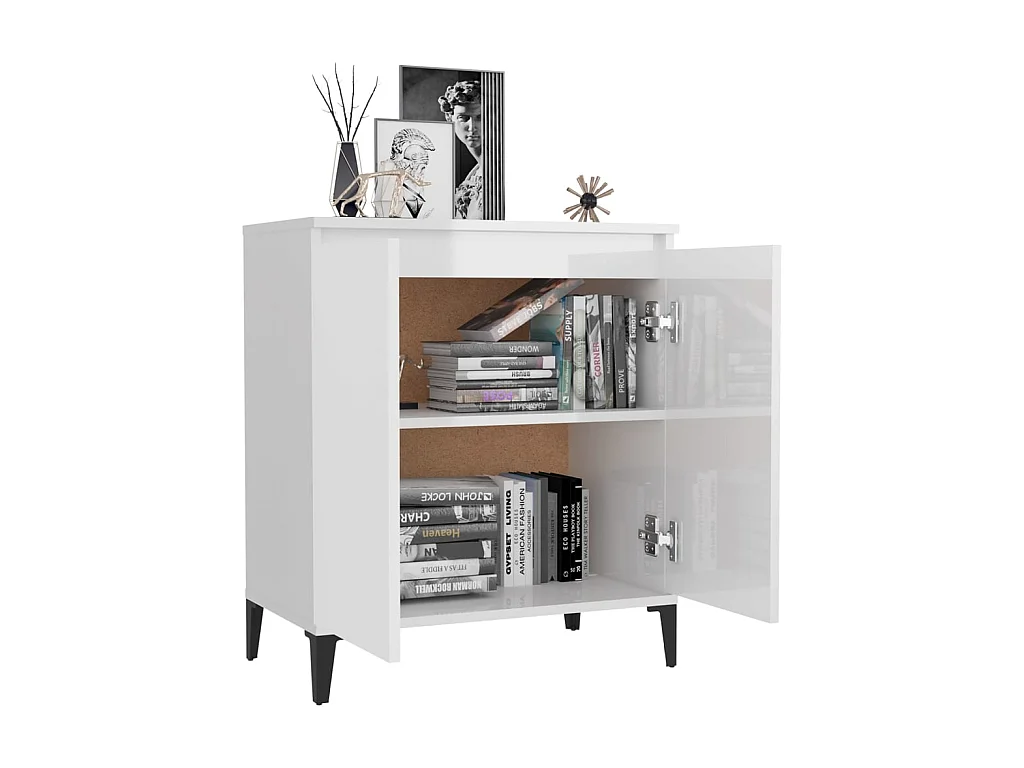 Commode Blanc brillant 60x35x70