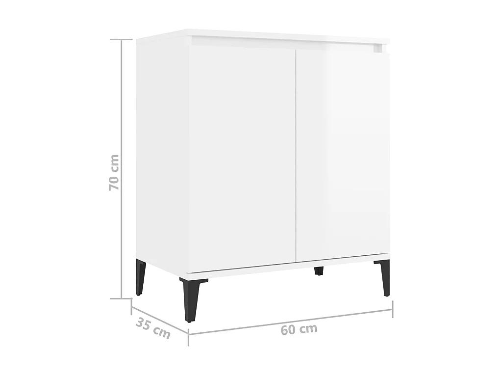 Commode Blanc brillant 60x35x70
