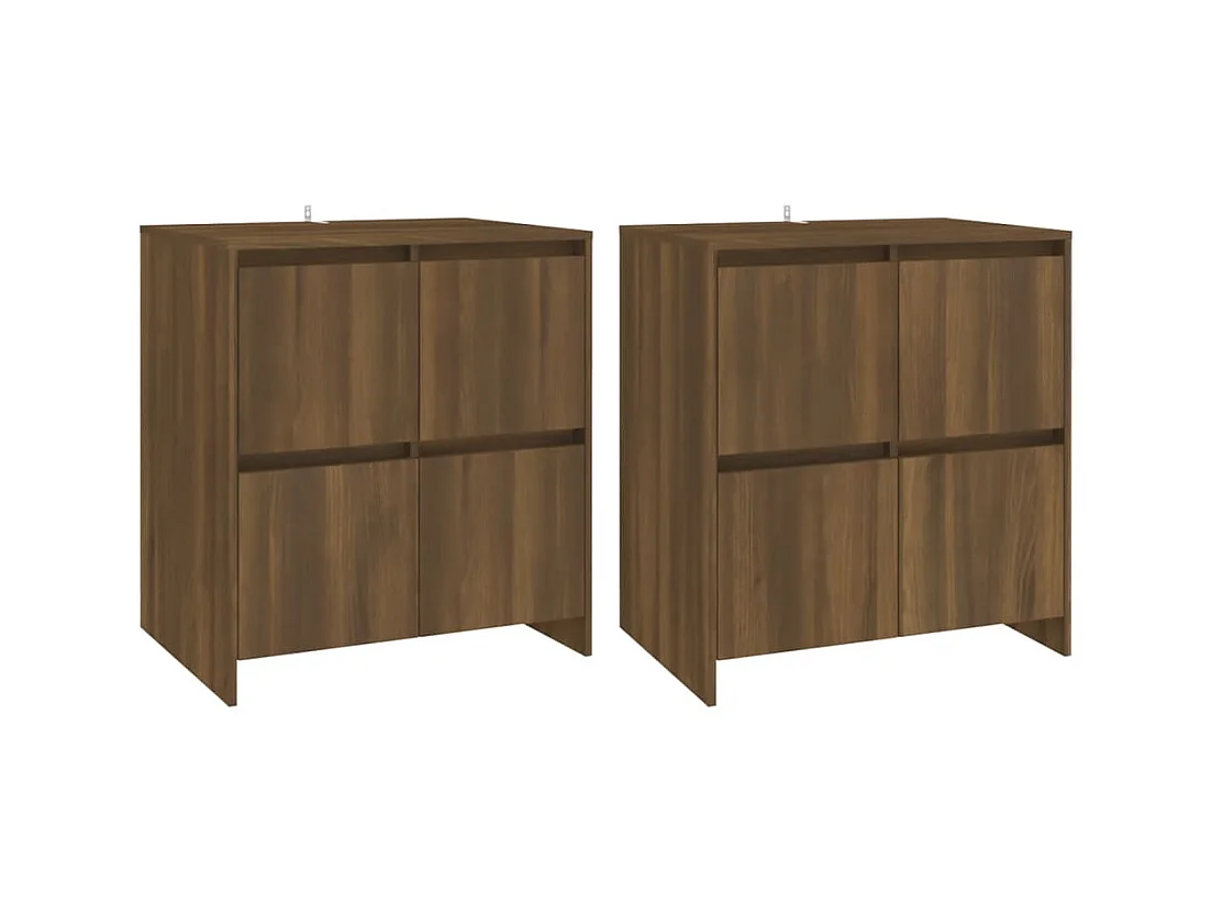 Buffets 2 pcs Chêne marron 70x41x75