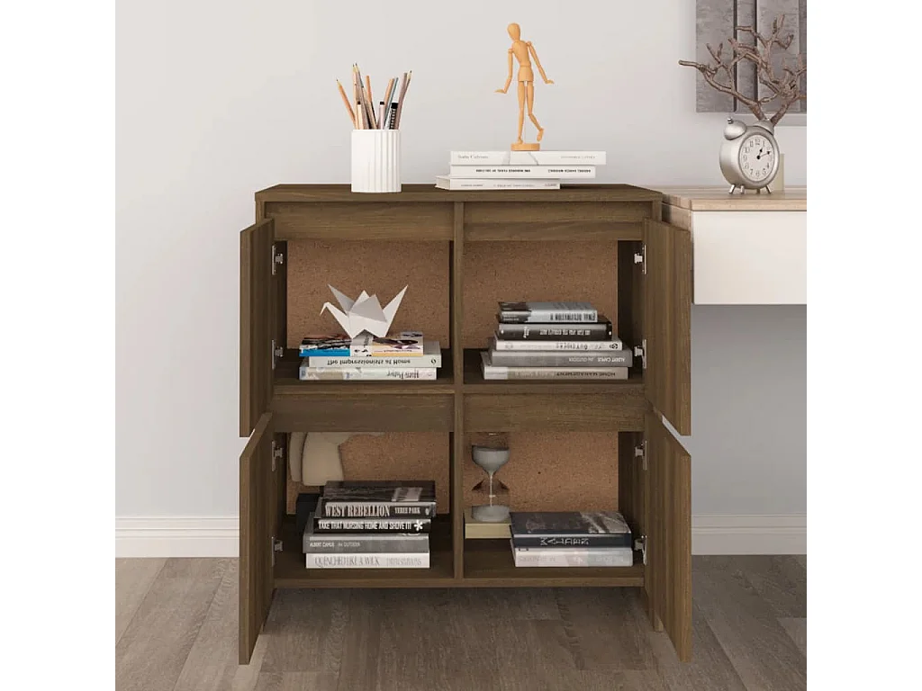 Buffets 2 pcs Chêne marron 70x41x75