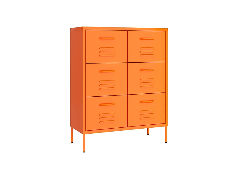 Armoire à tiroirs Orange 80x35x101,5 Acier