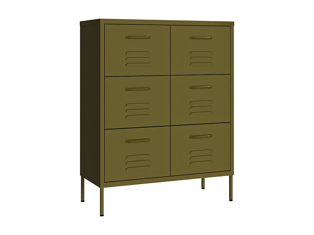 Armoire à tiroirs Vert olive 80x35x101,5 Acier