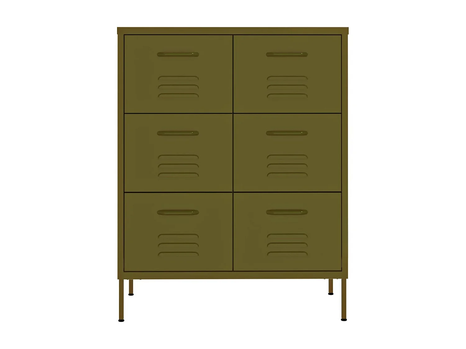 Armoire à tiroirs Vert olive 80x35x101,5 Acier