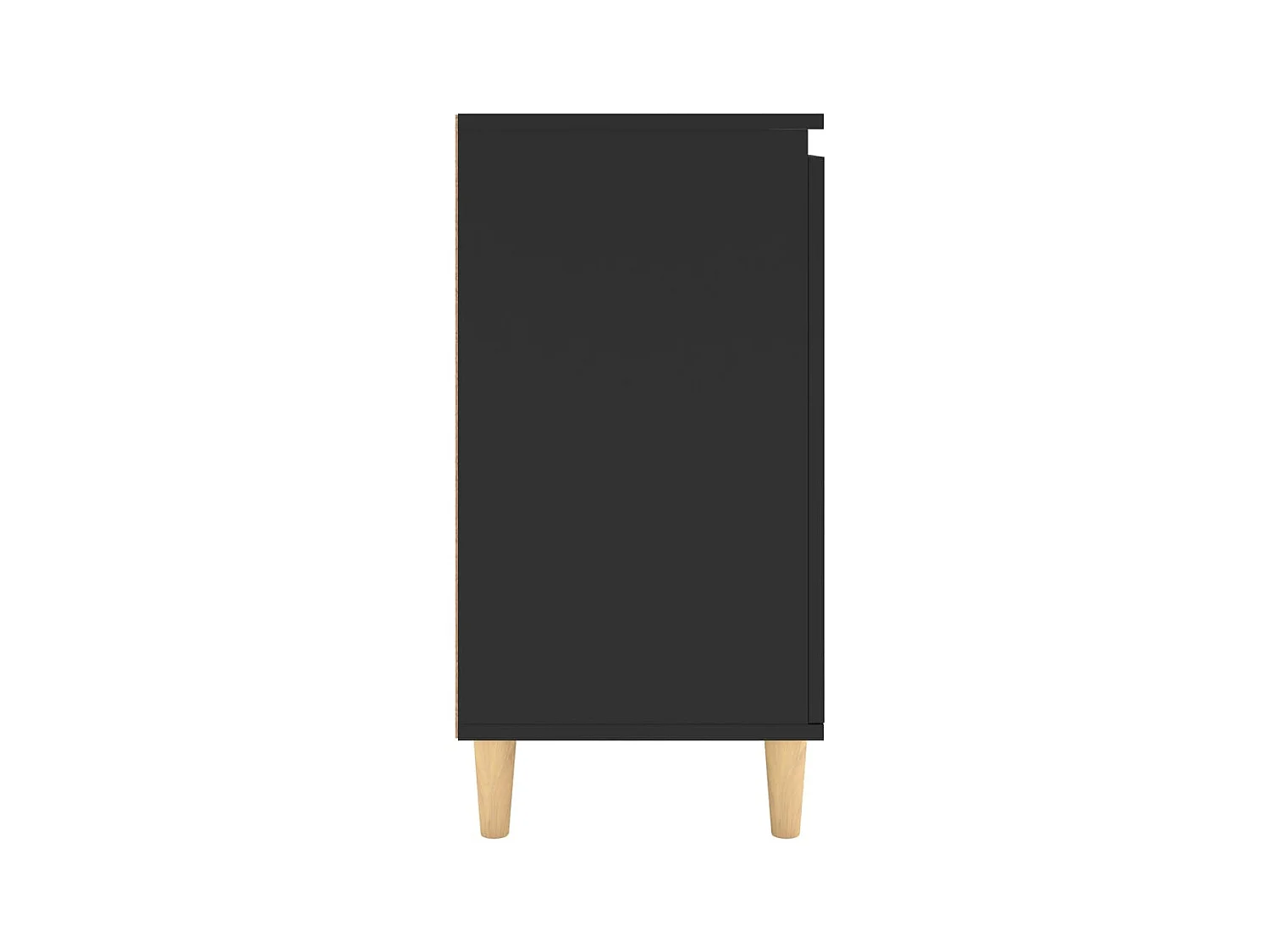 Buffet avec pieds en bois massif Noir 60x35x70