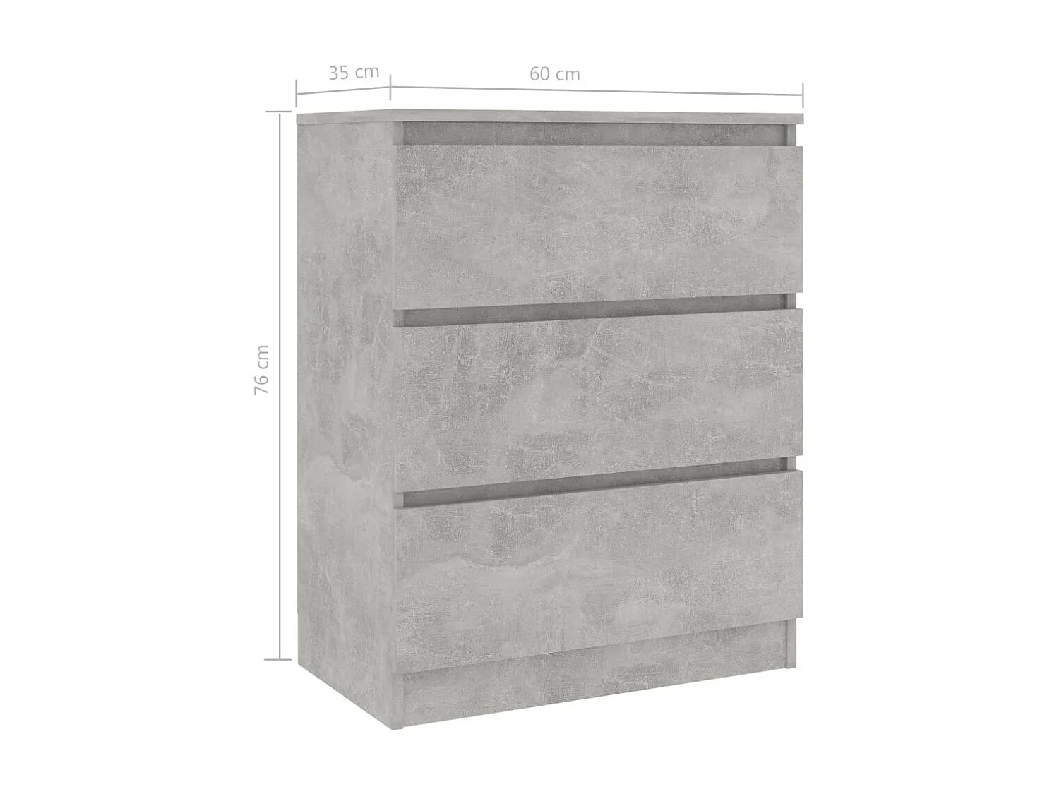 Commode Gris béton 60x35x76