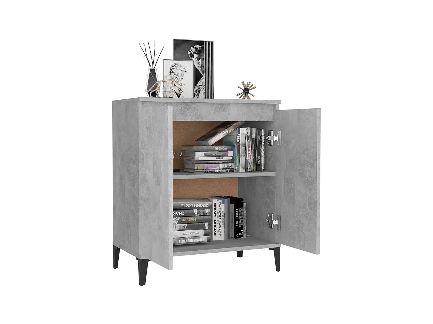 Dressoir 60x35x70 cm spaanplaat betongrijs