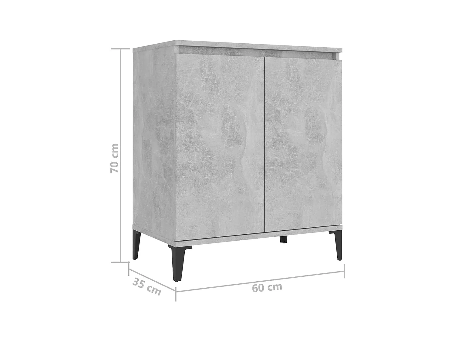 Dressoir 60x35x70 cm spaanplaat betongrijs